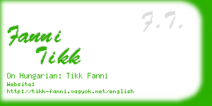 fanni tikk business card
